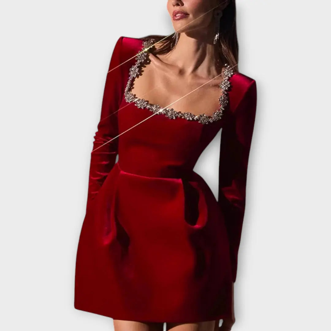 Women's Long Sleeve Velvet Dress | Mini Noah & Elise