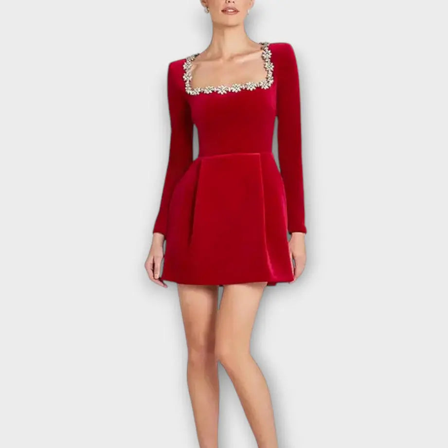 Women's Long Sleeve Velvet Dress | Mini Noah & Elise