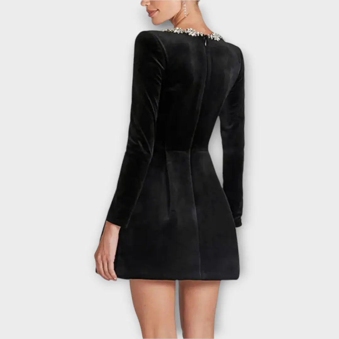 Women's Long Sleeve Velvet Dress | Mini Noah & Elise