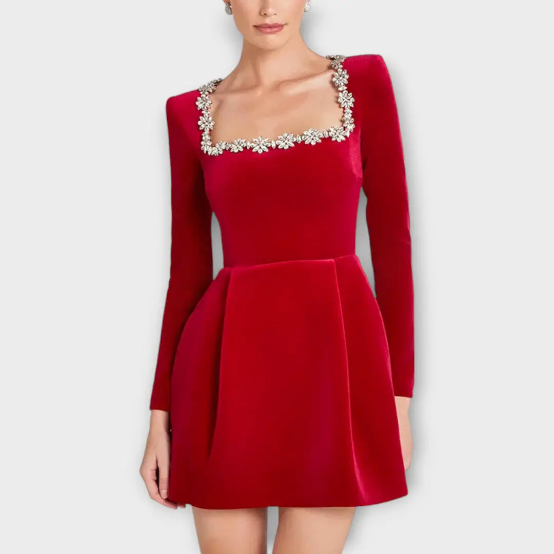 Women's Long Sleeve Velvet Dress | Mini Noah & Elise